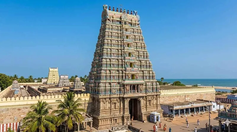 Ramanathaswamy Temple corridor, Rameshwaram — spiritual senior tour